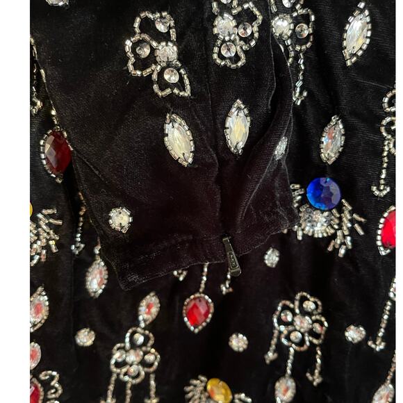 Mac Duggal NWT Size 0 LBD Style 93811 Black Long Sleeve Embellished Mini Dress - Picture 7 of 11